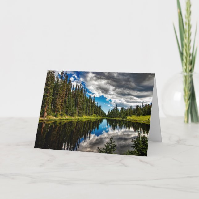 Carte Inspirations naturelles Forêt de Conifer et lac (Devant)