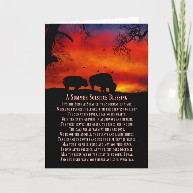 Carte Inspiré des Amérindiens Buffalo Solstice d'été (Devant)