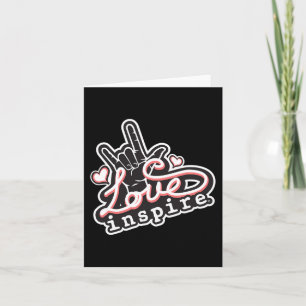 Carte inspirer l'amour ASL ILY Hand Sign Language Deaf A