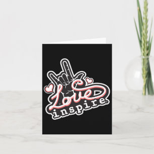 Carte Inspirez l'amour Asl Ily Signe de la main Langue d