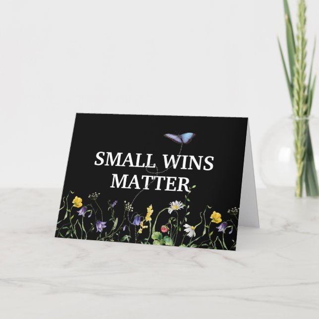 Carte Inspiring Quote With Wildflowers and Butterfly (Devant)