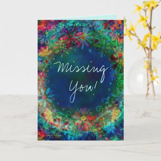 Carte "Inspirivity" floral bleu de You Missing (Fleur jaune)