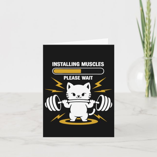 Carte Installation Muscles Veuillez Patienter Gym Cat Bo (Devant)