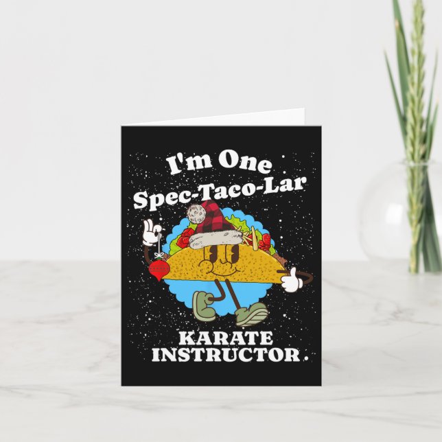 Carte Instructeur de karaté Noël Funny Taco Pun Citation (Devant)
