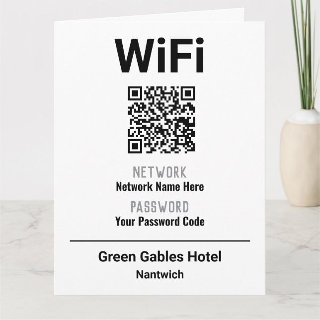 Carte Instructions WiFi avec code QR (Devant)