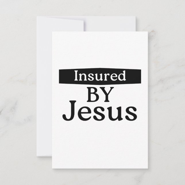 Carte Insured By Jesus Christian Faith Encouragement (Devant)