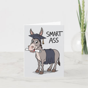 Carte Intelligent comme un âne drôle diplômé remise des
