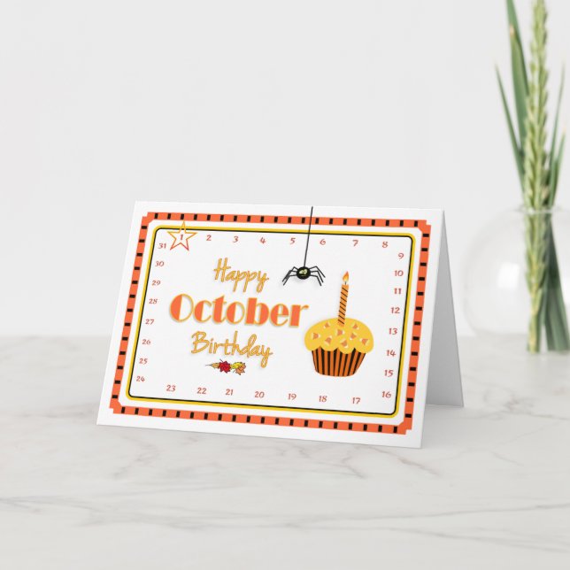 Carte Interactif "mouvement anniversaire d'OCTOBRE de (Devant)