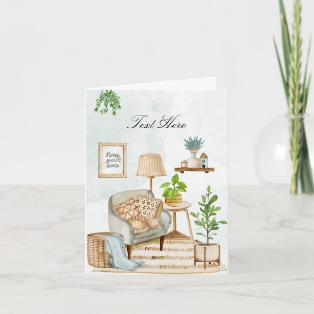 Carte Intérieur chaleureux avec plantes (Devant)