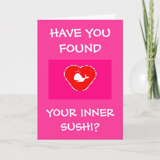 Carte intérieure de Saint-Valentin de sushi (Devant)