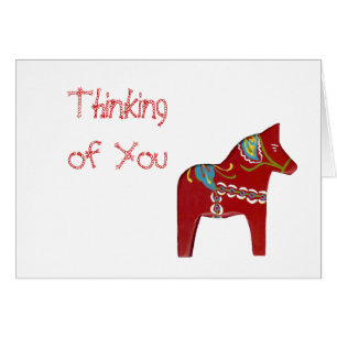 Carte intérieure rouge Dala Horse vierge
