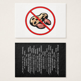 Carte internationale d'allergie aux arachides