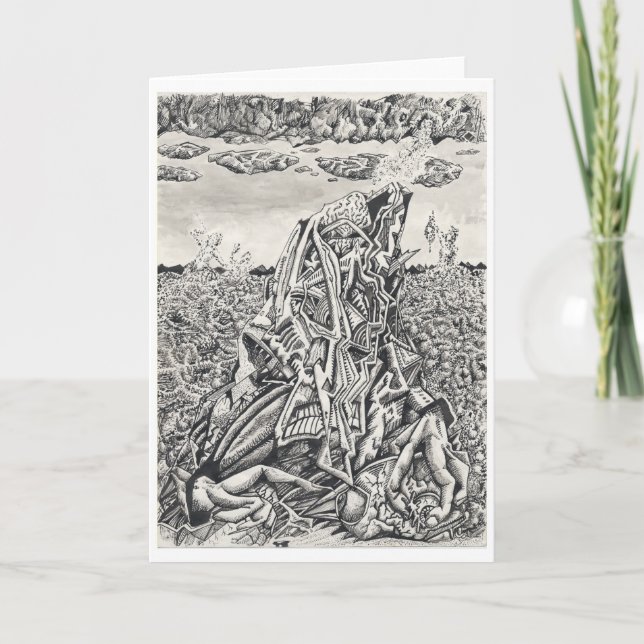 Carte Intimidation, dessin à l'encre indienne (Devant)