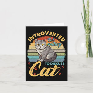 Carte Introverti Mais Prêt à Discuter des Chats Drôles d