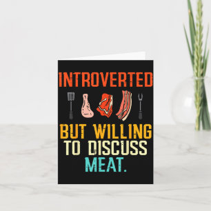 Carte Introverti Mais Prêt à Discuter Viande Bbq Barbecu