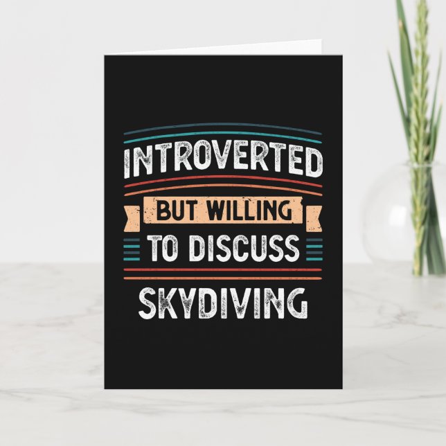 Carte Introverti prêt à discuter du parachutisme (Devant)