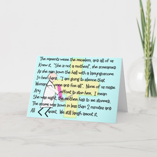 Carte "Intubate The Parents'-Pediatric NICU Nurse (Devant)