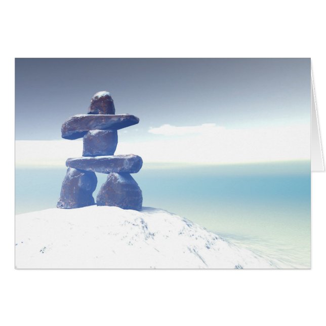 Carte inukshuk d'hiver (Devant horizontal)
