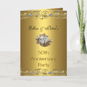 Carte Invitation 50e Anniversaire de Mariage Gol