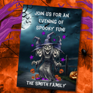 CARTE : Invitation à une fête d'Halloween amusante