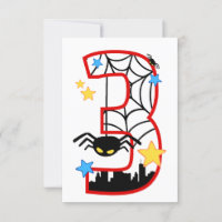 Carte invitation anniversaire 3 ans spider