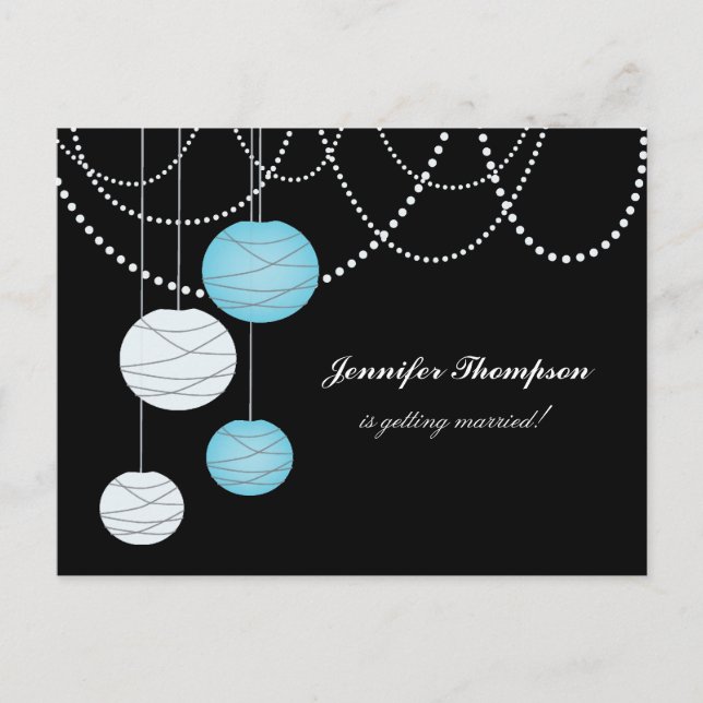 Carte Invitation Aqua Blue Lanterns (Devant)