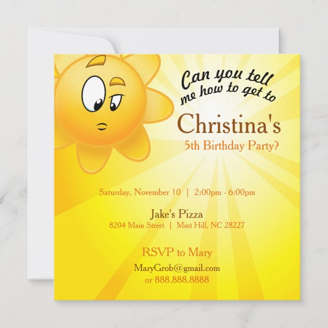 Carte invitation d'anniversaire (Devant)