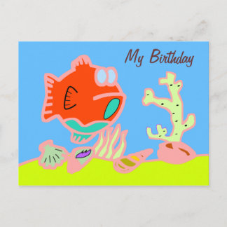 Carte invitation d'anniversaire Dessin d'enfant