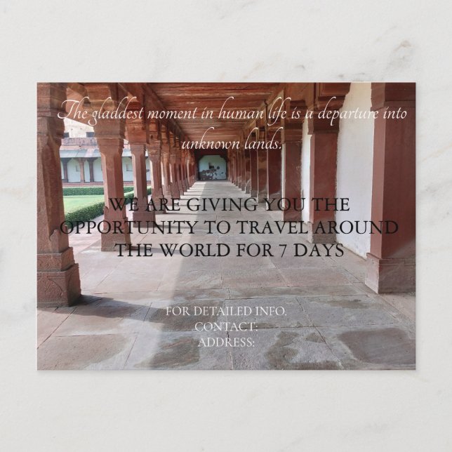 Carte Invitation de voyage (Devant)