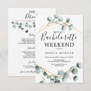 Carte Invitation Eucalyptus Greenery Bachelorette 