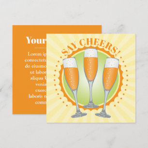 Carte Invitation Mimosa Orange Champagne Glasses