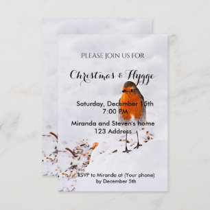 Carte invitation Noël et Hygge mignon rouge dans l