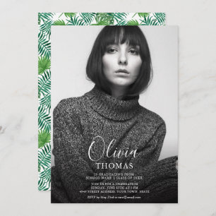 Carte Invitation Simple Chic Photo Graduation Part