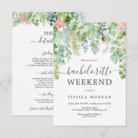 Carte Invitation Soft Greenery Bachelorette Party