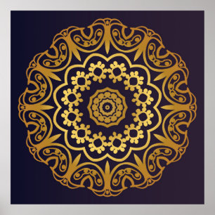 Carte Invitation vintage avec motif Mandala. Déco