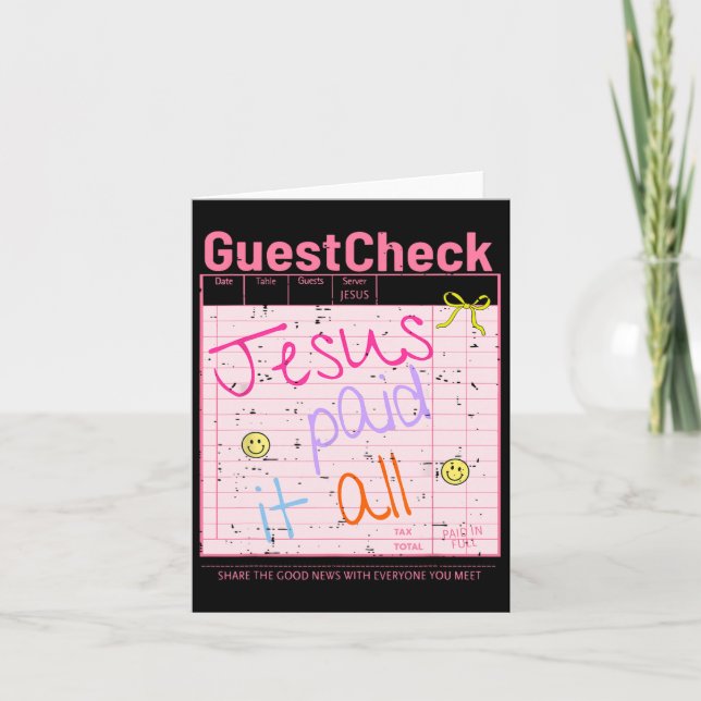 Carte Invité Vérifier Jésus A Payé Tout Drôle Christian  (Devant)
