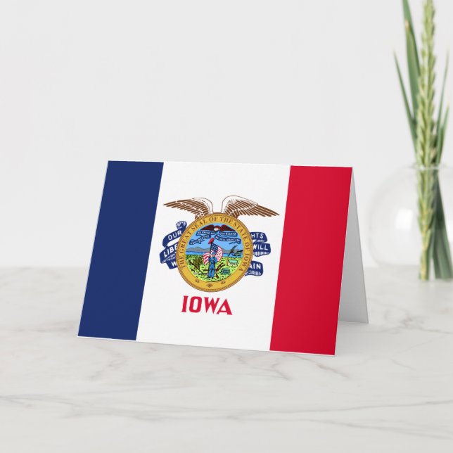 Carte Iowan Flag & Seal, Flag of Iowa (Devant)
