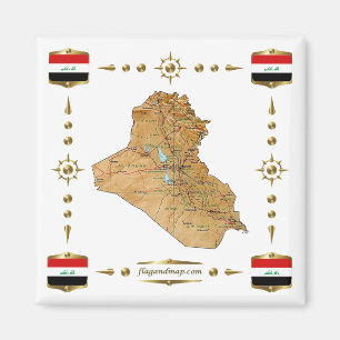 Carte Irak + Magnet des drapeaux