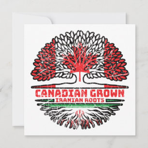 Carte Iran Canada - drapeau des racines de l'arbre