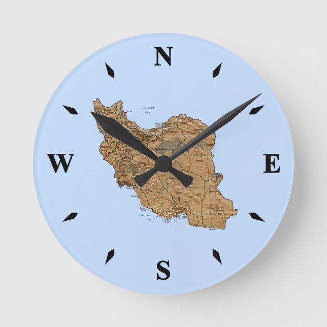 Carte Iran Horloge (Recto)