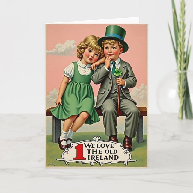 Carte Ireland Kids Vintage Scene Card (Devant)