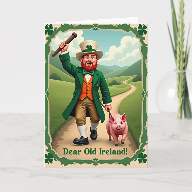Carte Ireland Leprechaun Celebration Card (Devant)
