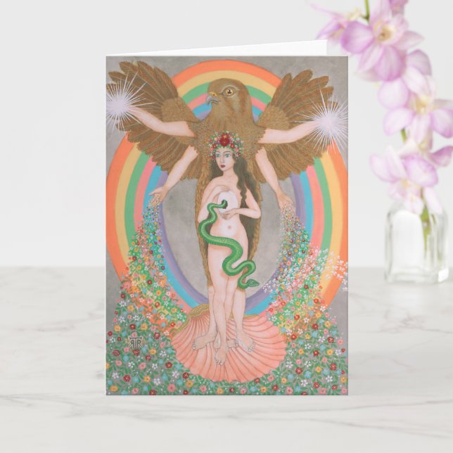 Carte Iris accueillant le printemps (Orchidée)