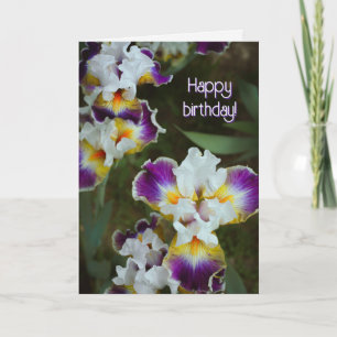 Carte Iris floral artistique photo anniversaire rêveur