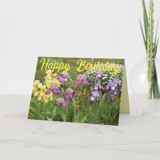 Carte Iris iris fleurs fleuris Cottage Jardin (Devant)