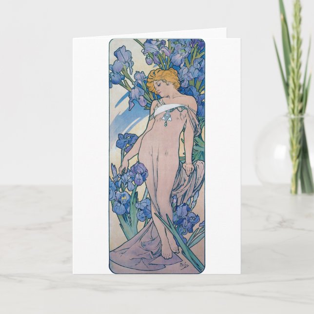 Carte Iris (Quatre Fleurs), Alphonse Mucha (Devant)