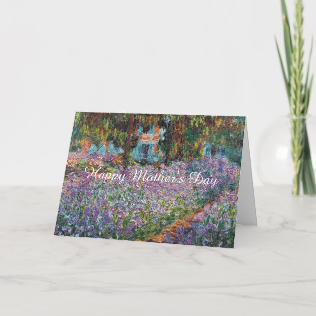 Carte Irises dans le Jardin de Monet Art Fête des Mères (Devant)
