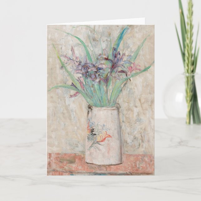 Carte Irises dans un vase de fleurs blanches | Tadeusz M (Devant)