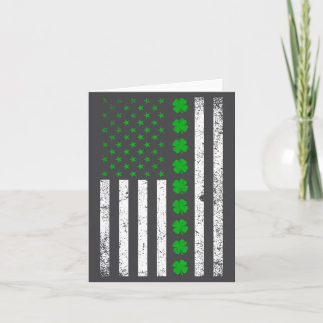 Carte Irish American Flag St. Patrick's Day Shamrock  (Devant)