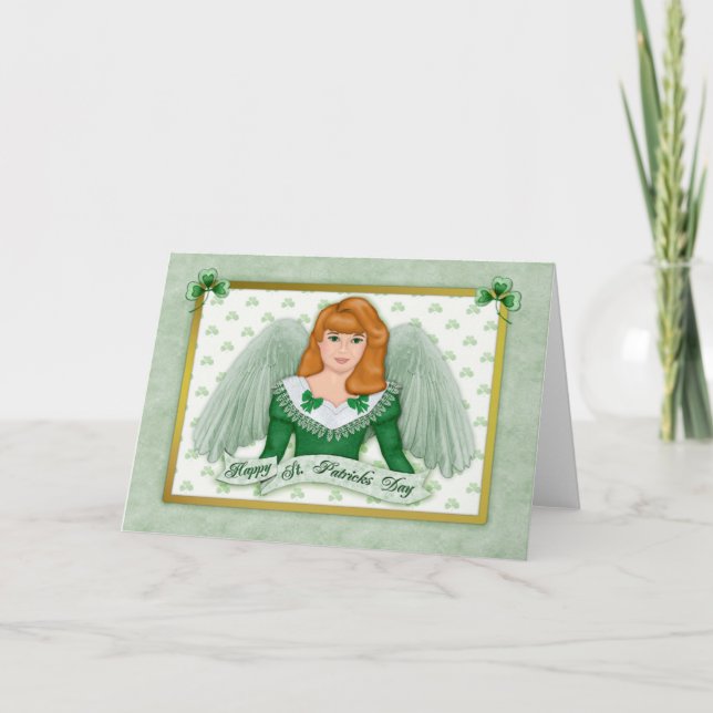 Carte Irish Angel & Bannière - Intérieur Vierge (Devant)